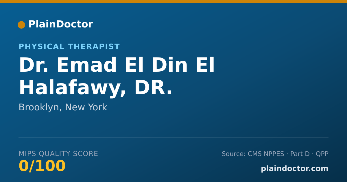 Shareable card for Emad El Din El Halafawy, DR. - Physical Therapist, Brooklyn, NY