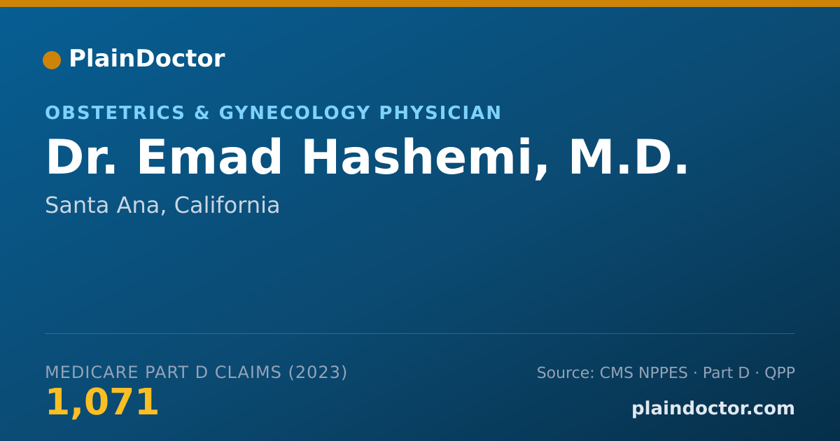 Shareable card for Emad Hashemi, M.D. - Obstetrics & Gynecology Physician, Santa Ana, CA