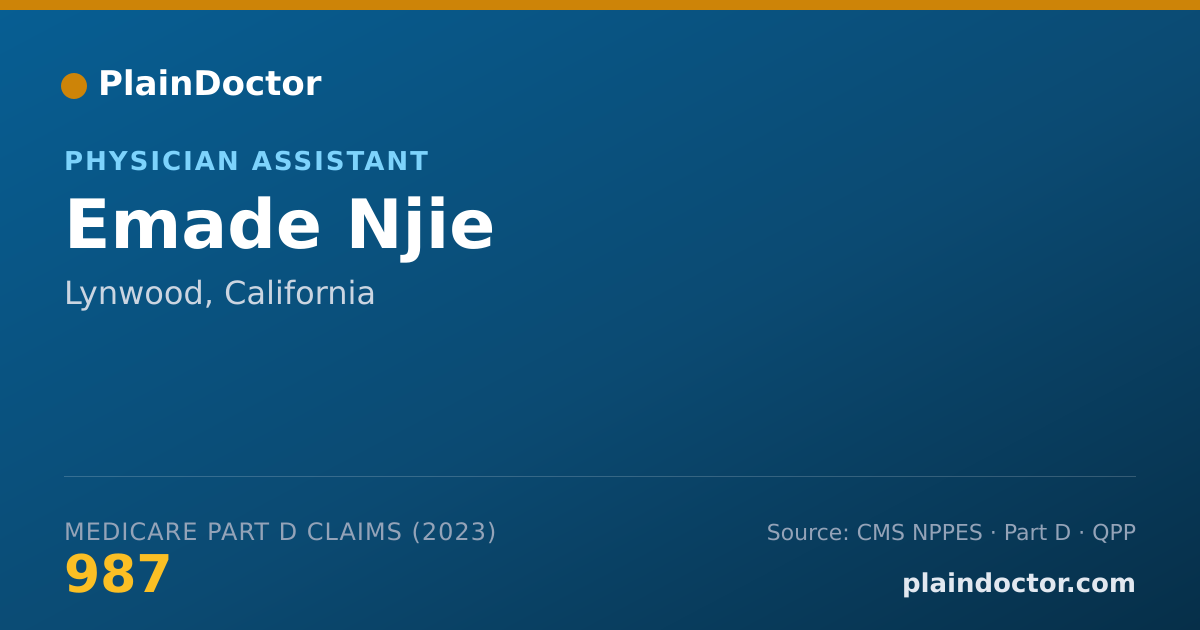 Shareable card for Emade Njie - Physician Assistant, Lynwood, CA