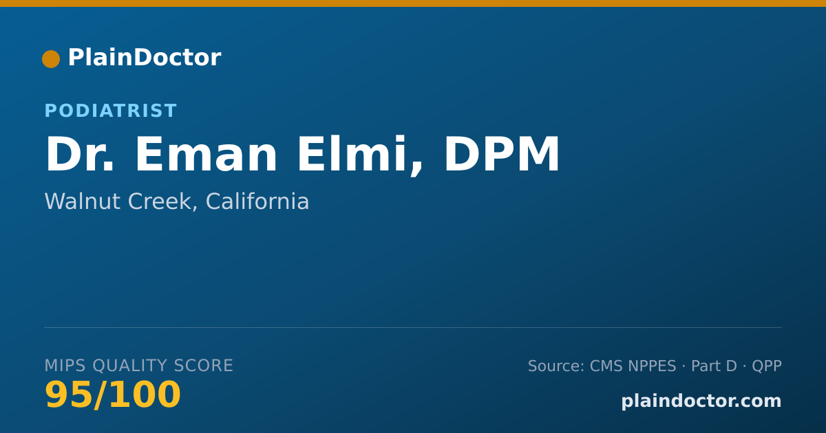 Shareable card for Eman Elmi, DPM - Foot & Ankle Surgery Podiatrist, Walnut Creek, CA