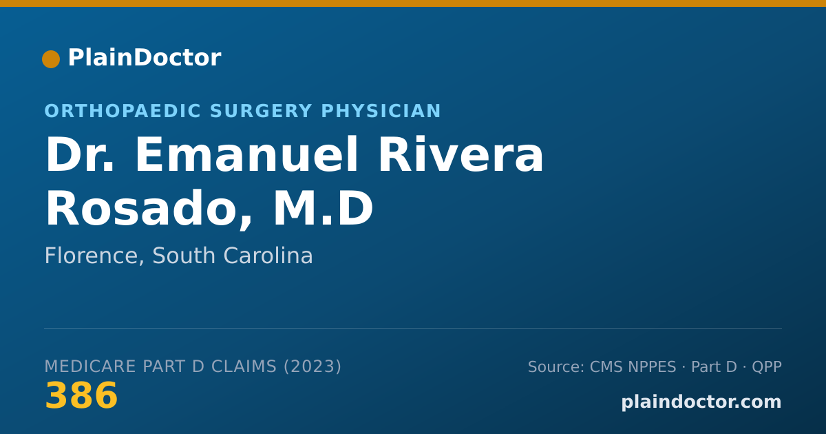 Shareable card for Emanuel Rivera Rosado, M.D - Orthopaedic Surgery Physician, Florence, SC