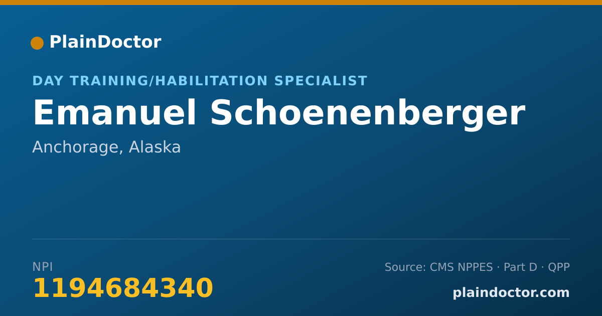 Shareable card for Emanuel Schoenenberger - Day Training/Habilitation Specialist, Anchorage, AK