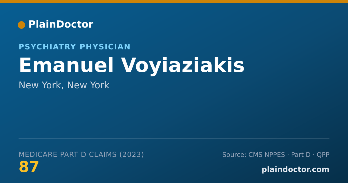 Shareable card for Emanuel Voyiaziakis - Psychiatry Physician, New York, NY