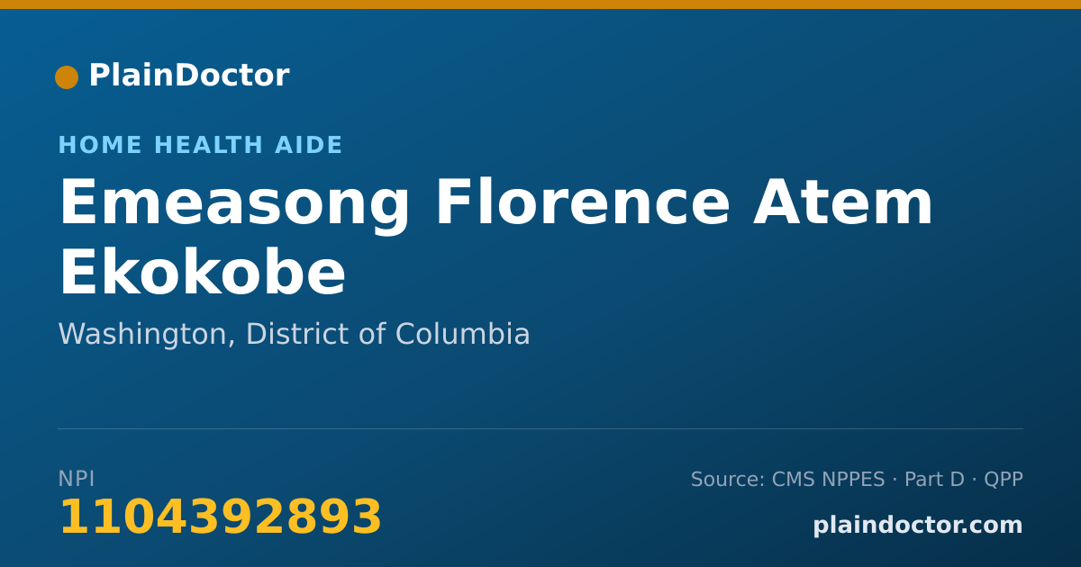 Shareable card for Emeasong Florence Atem Ekokobe - Home Health Aide, Washington, DC