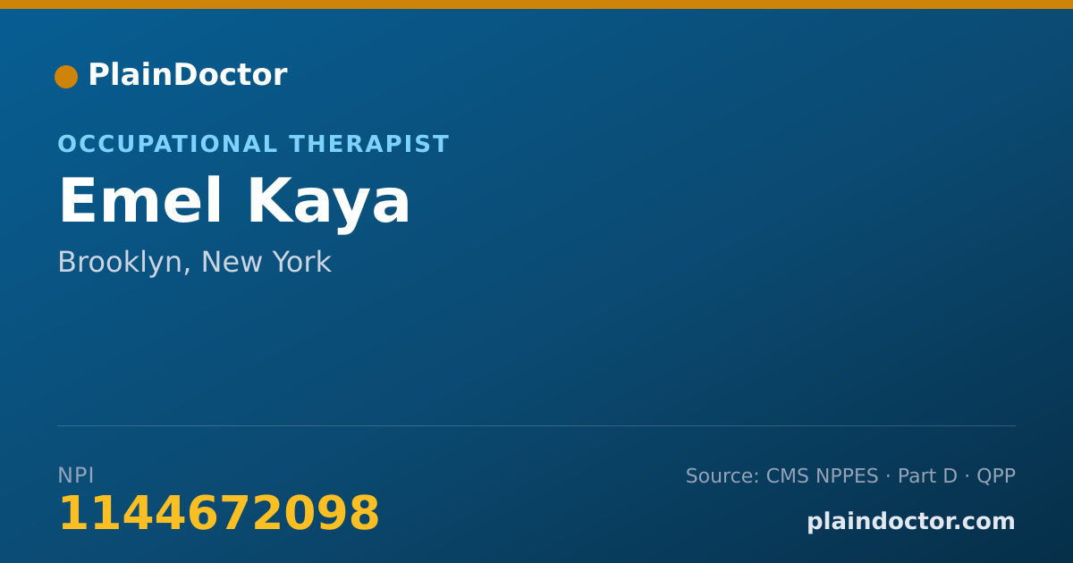 Shareable card for Emel Kaya - Occupational Therapist, Brooklyn, NY