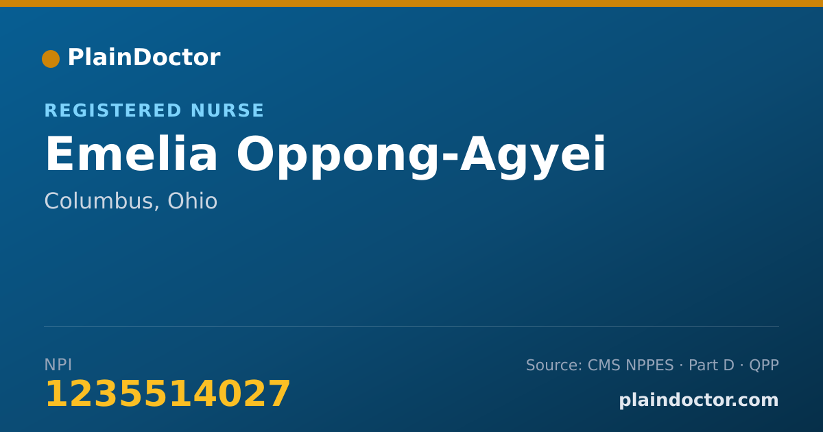 Shareable card for Emelia Oppong-Agyei - Registered Nurse, Columbus, OH