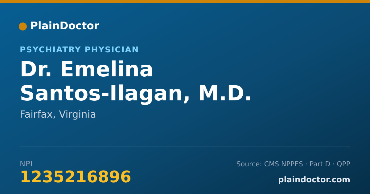 Shareable card for Emelina Santos-Ilagan, M.D. - Psychiatry Physician, Fairfax, VA