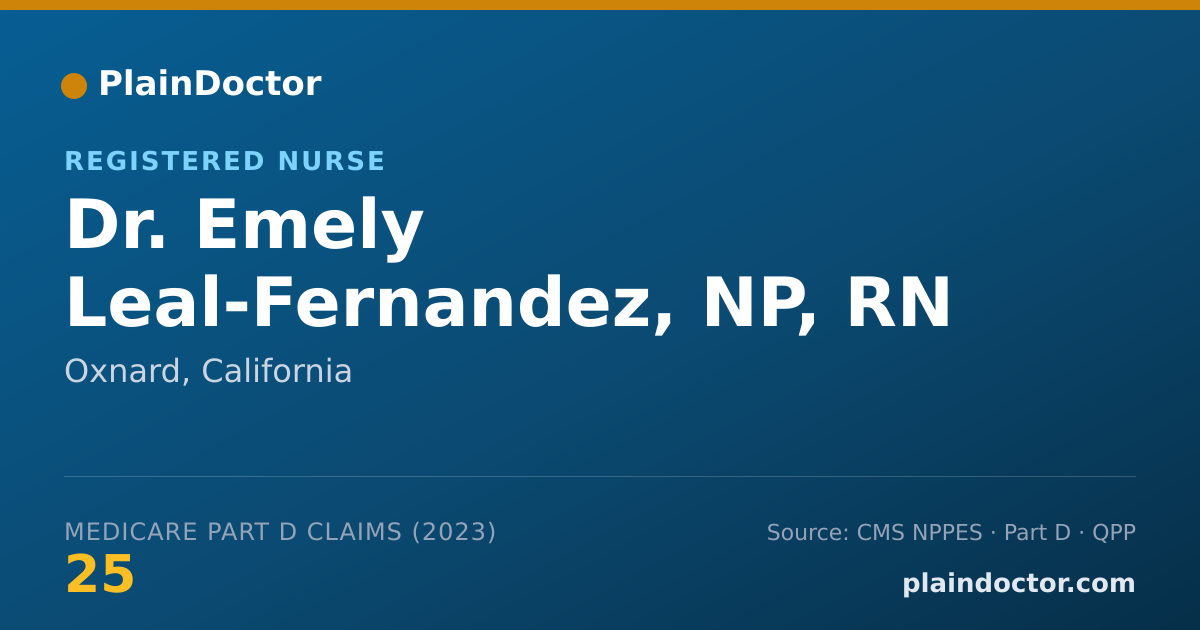 Shareable card for Emely Leal-Fernandez, NP, RN - Registered Nurse, Oxnard, CA
