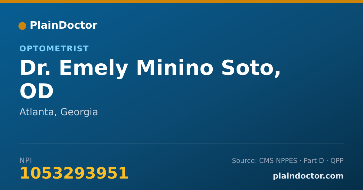 Shareable card for Emely Minino Soto, OD - Optometrist, Atlanta, GA