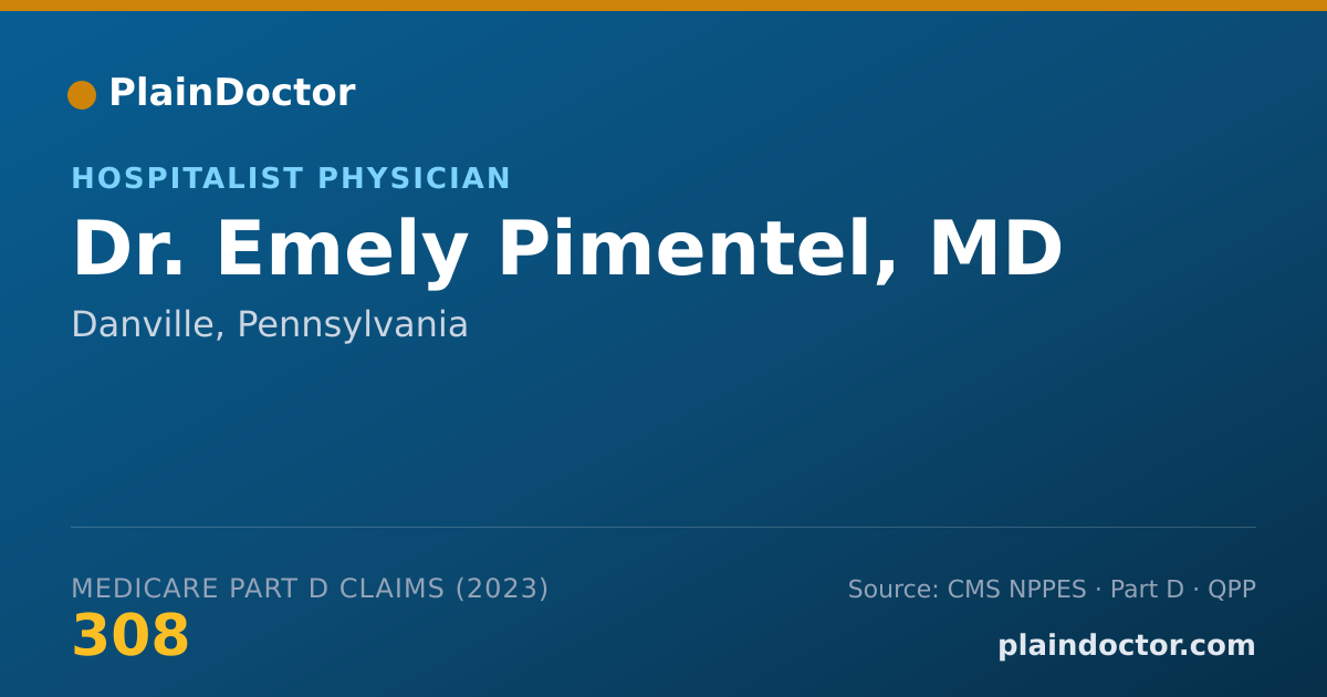 Shareable card for Emely Pimentel, MD - Hospitalist Physician, Danville, PA