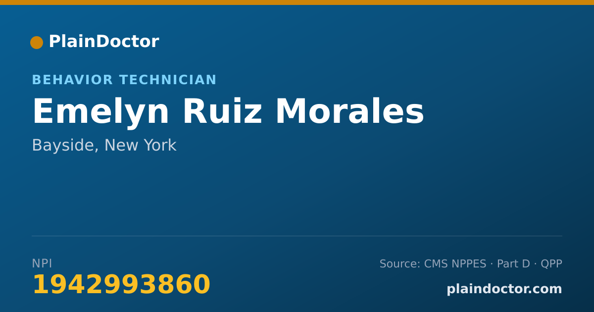 Shareable card for Emelyn Ruiz Morales - Behavior Technician, Bayside, NY