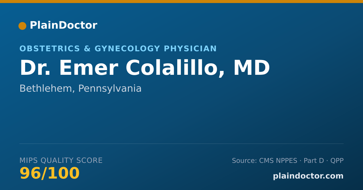 Shareable card for Emer Colalillo, MD - Obstetrics & Gynecology Physician, Bethlehem, PA