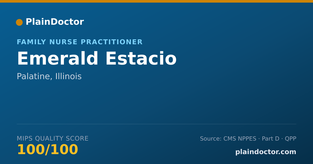 Shareable card for Emerald Estacio - Family Nurse Practitioner, Palatine, IL