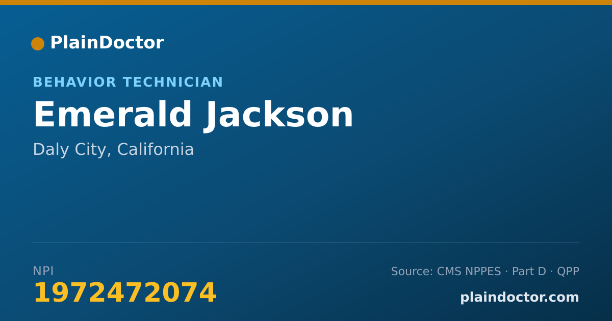 Shareable card for Emerald Jackson - Behavior Technician, Daly City, CA