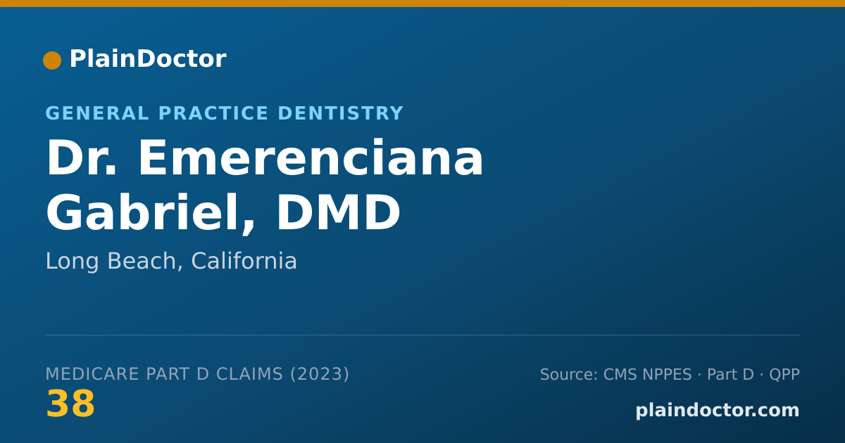 Shareable card for Emerenciana Gabriel, DMD - General Practice Dentistry, Long Beach, CA