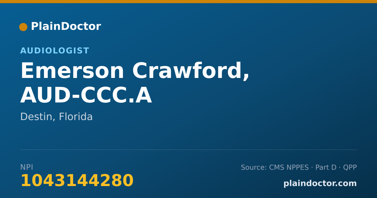 Shareable card for Emerson Crawford, AUD-CCC.A - Audiologist, Destin, FL