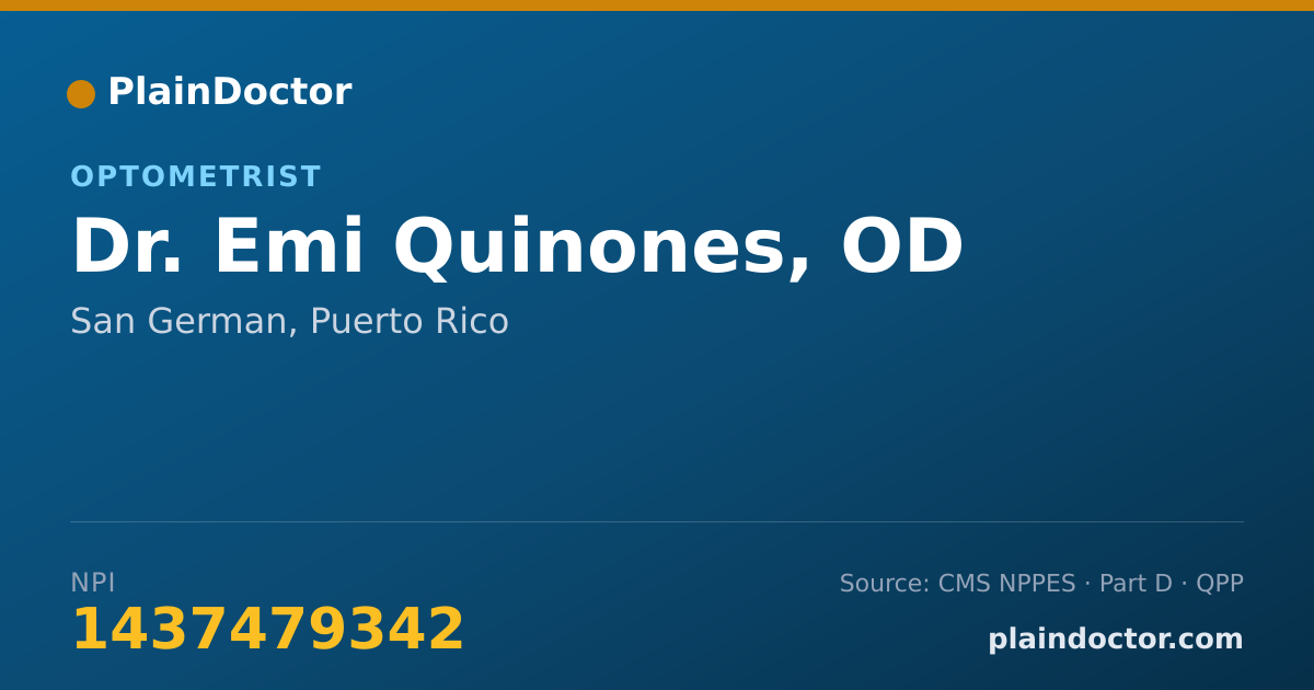 Shareable card for Emi Quinones, OD - Optometrist, San German, PR