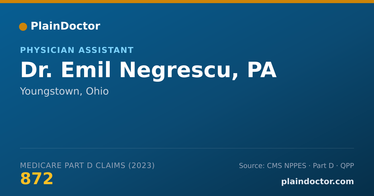 Shareable card for Emil Negrescu, PA - Physician Assistant, Youngstown, OH