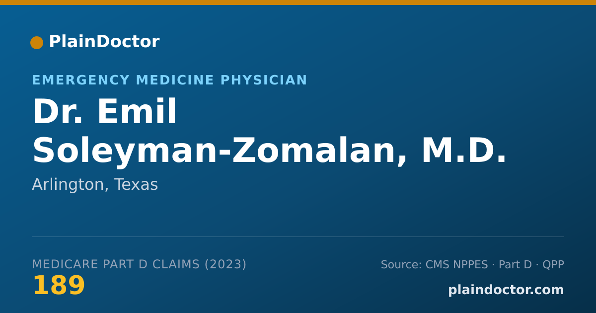 Shareable card for Emil Soleyman-Zomalan, M.D. - Emergency Medicine Physician, Arlington, TX
