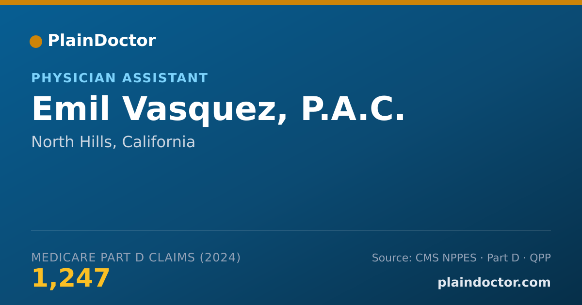 Shareable card for Emil Vasquez, P.A.C. - Physician Assistant, North Hills, CA