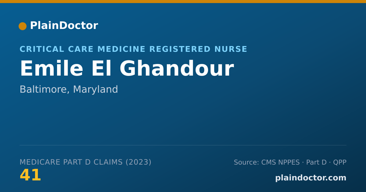 Shareable card for Emile El Ghandour - Critical Care Medicine Registered Nurse, Baltimore, MD
