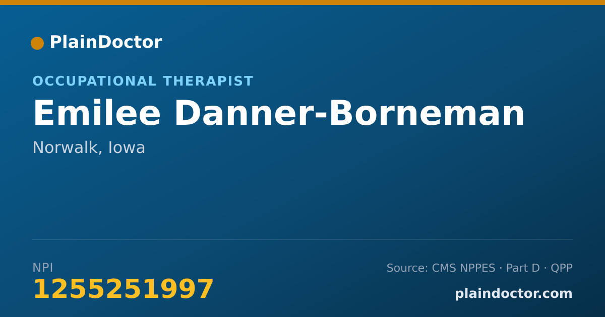 Shareable card for Emilee Danner-Borneman - Occupational Therapist, Norwalk, IA