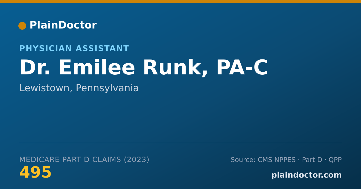 Shareable card for Emilee Runk, PA-C - Physician Assistant, Lewistown, PA