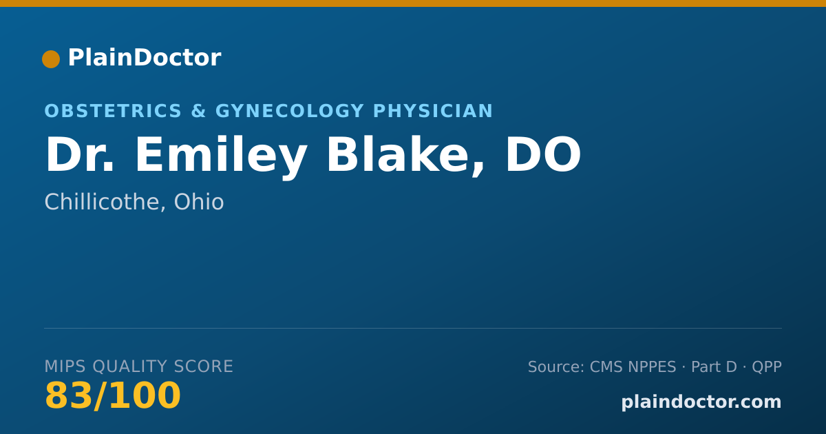 Shareable card for Emiley Blake, DO - Obstetrics & Gynecology Physician, Chillicothe, OH