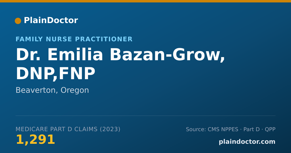 Shareable card for Emilia Bazan-Grow, DNP,FNP - Family Nurse Practitioner, Beaverton, OR