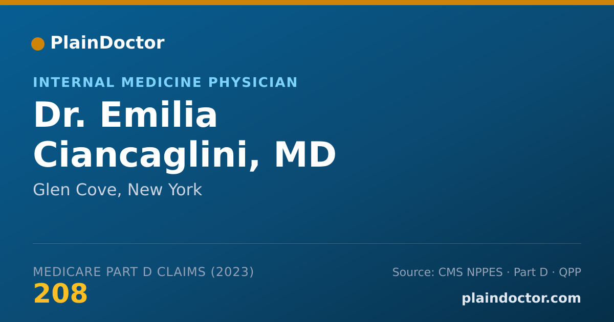 Shareable card for Emilia Ciancaglini, MD - Internal Medicine Physician, Glen Cove, NY