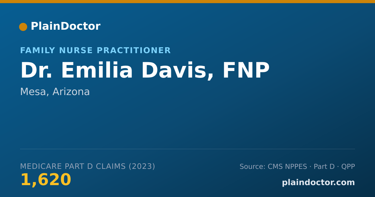 Shareable card for Emilia Davis, FNP - Family Nurse Practitioner, Mesa, AZ