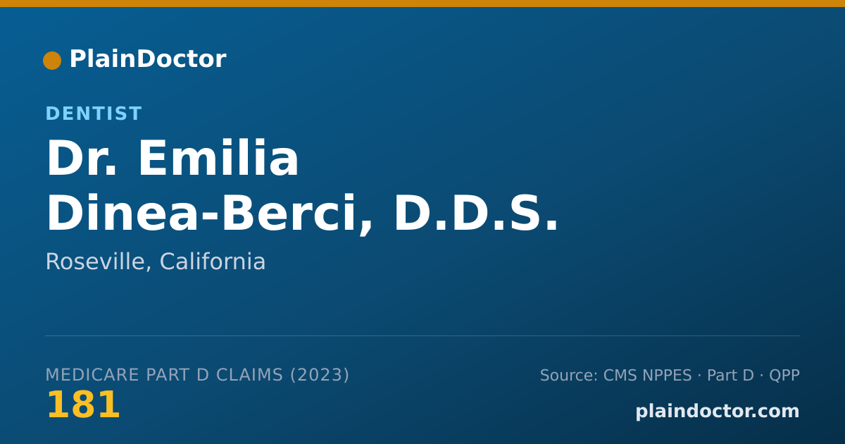 Shareable card for Emilia Dinea-Berci, D.D.S. - Dentist, Roseville, CA