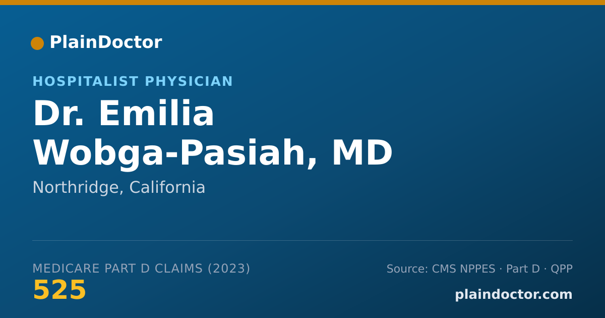 Shareable card for Emilia Wobga-Pasiah, MD - Hospitalist Physician, Northridge, CA