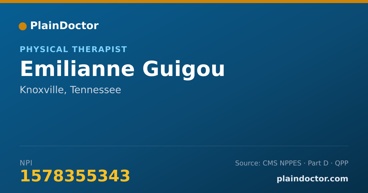 Shareable card for Emilianne Guigou - Physical Therapist, Knoxville, TN