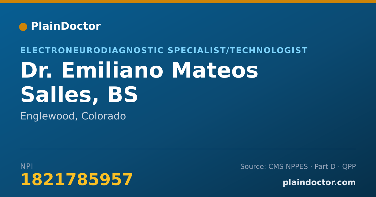 Shareable card for Emiliano Mateos Salles, BS - Electroneurodiagnostic Specialist/Technologist, Englewood, CO
