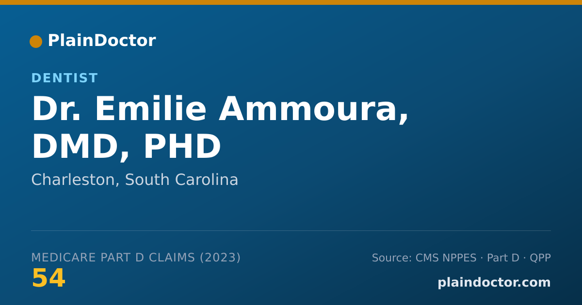 Shareable card for Emilie Ammoura, DMD, PHD - Dentist, Charleston, SC