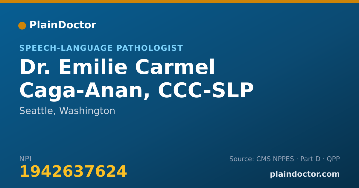 Shareable card for Emilie Carmel Caga-Anan, CCC-SLP - Speech-Language Pathologist, Seattle, WA