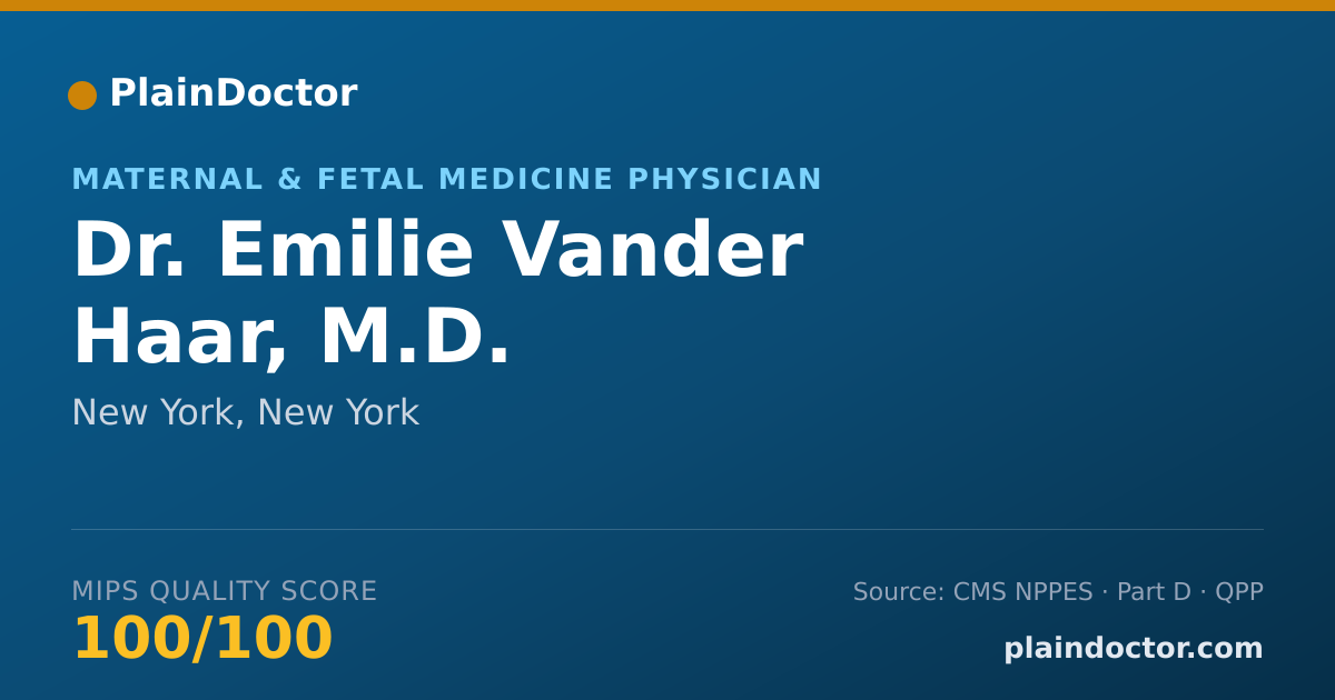 Shareable card for Emilie Vander Haar, M.D. - Maternal & Fetal Medicine Physician, New York, NY