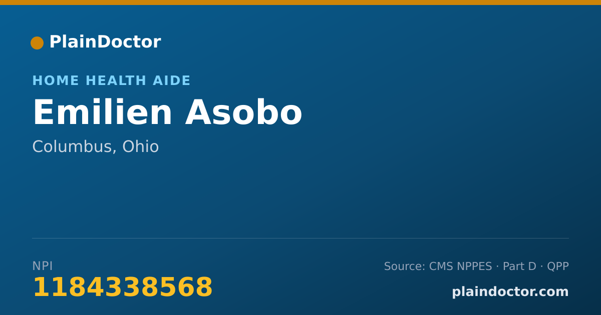 Shareable card for Emilien Asobo - Home Health Aide, Columbus, OH