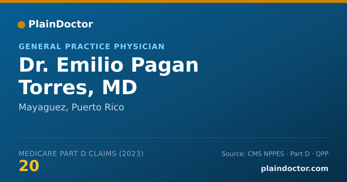 Shareable card for Emilio Pagan Torres, MD - General Practice Physician, Mayaguez, PR