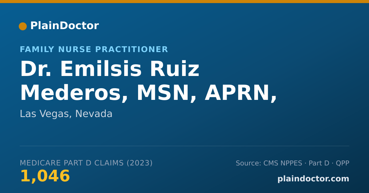 Shareable card for Emilsis Ruiz Mederos, MSN, APRN, FNP-C - Family Nurse Practitioner, Las Vegas, NV