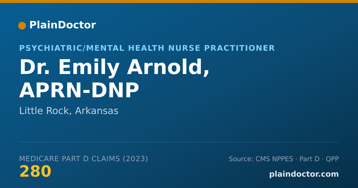 Shareable card for Emily Arnold, APRN-DNP - Psychiatric/Mental Health Nurse Practitioner, Little Rock, AR