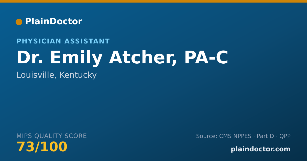 Shareable card for Emily Atcher, PA-C - Physician Assistant, Louisville, KY
