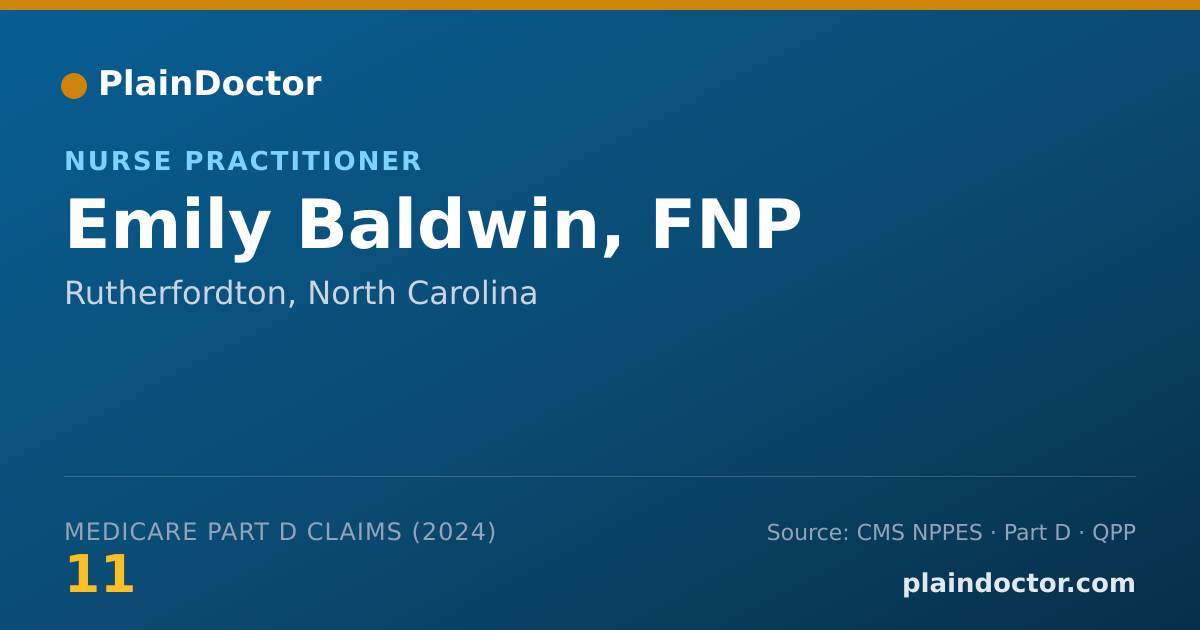 Shareable card for Emily Baldwin, FNP - Nurse Practitioner, Rutherfordton, NC