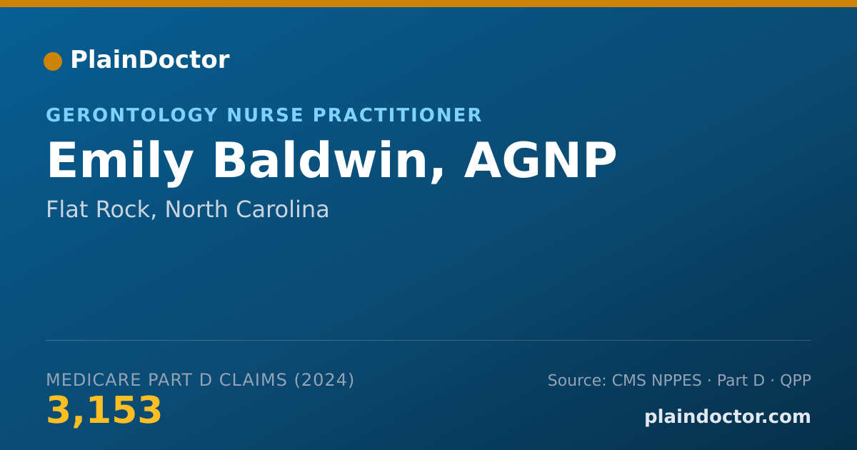 Shareable card for Emily Baldwin, AGNP - Nurse Practitioner, Flat Rock, NC