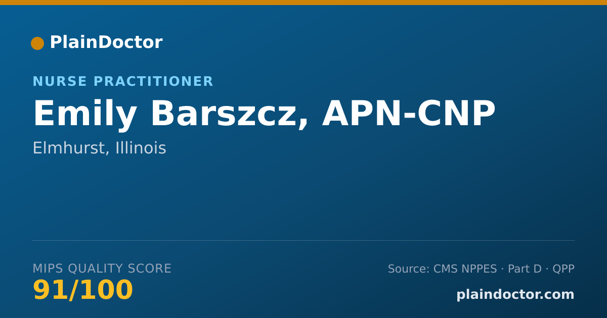 Shareable card for Emily Barszcz, APN-CNP - Nurse Practitioner, Elmhurst, IL