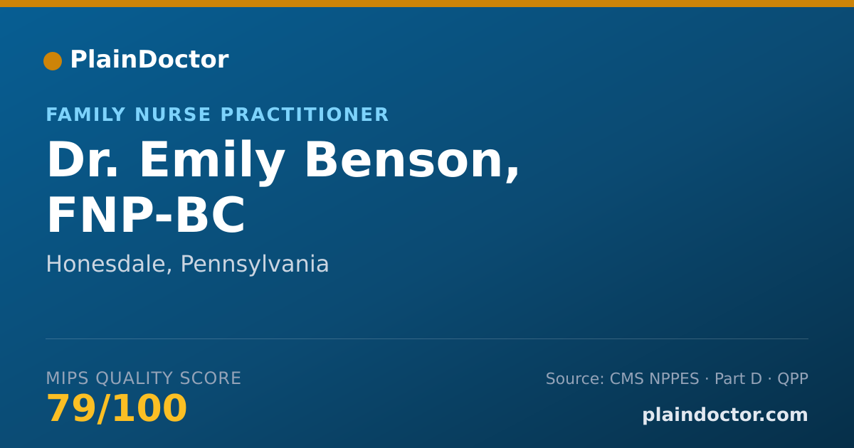 Shareable card for Emily Benson, FNP-BC - Family Nurse Practitioner, Honesdale, PA