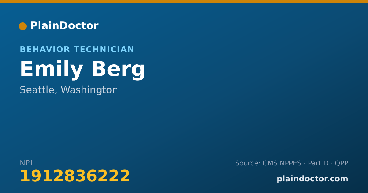 Shareable card for Emily Berg - Behavior Technician, Seattle, WA