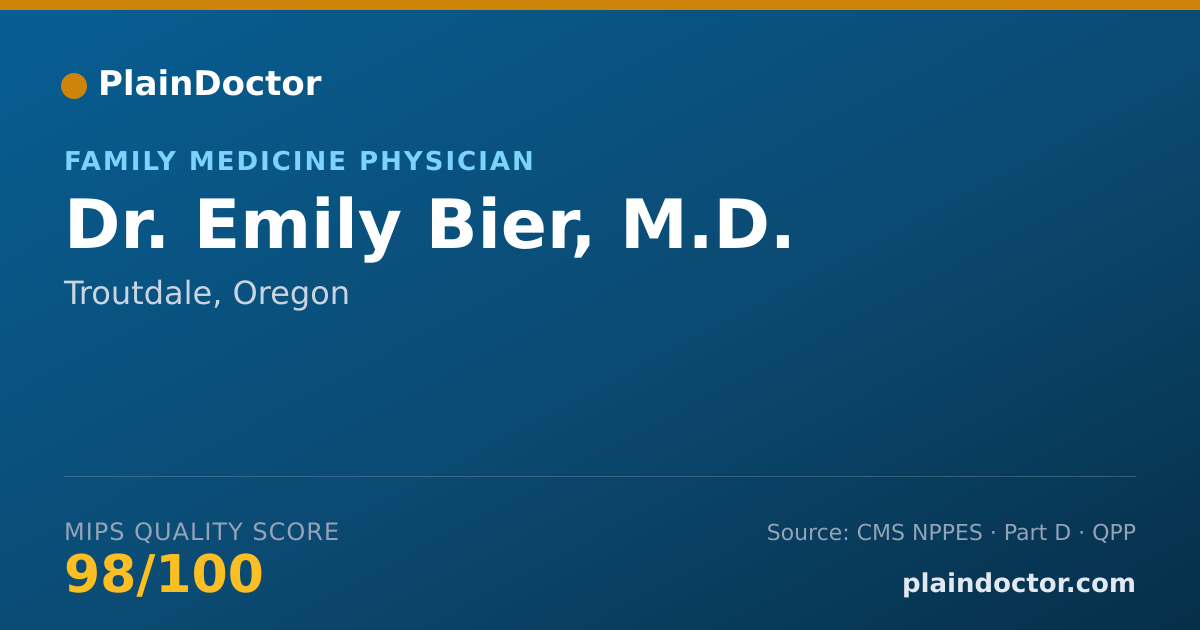 Shareable card for Emily Bier, M.D. - Family Medicine Physician, Troutdale, OR