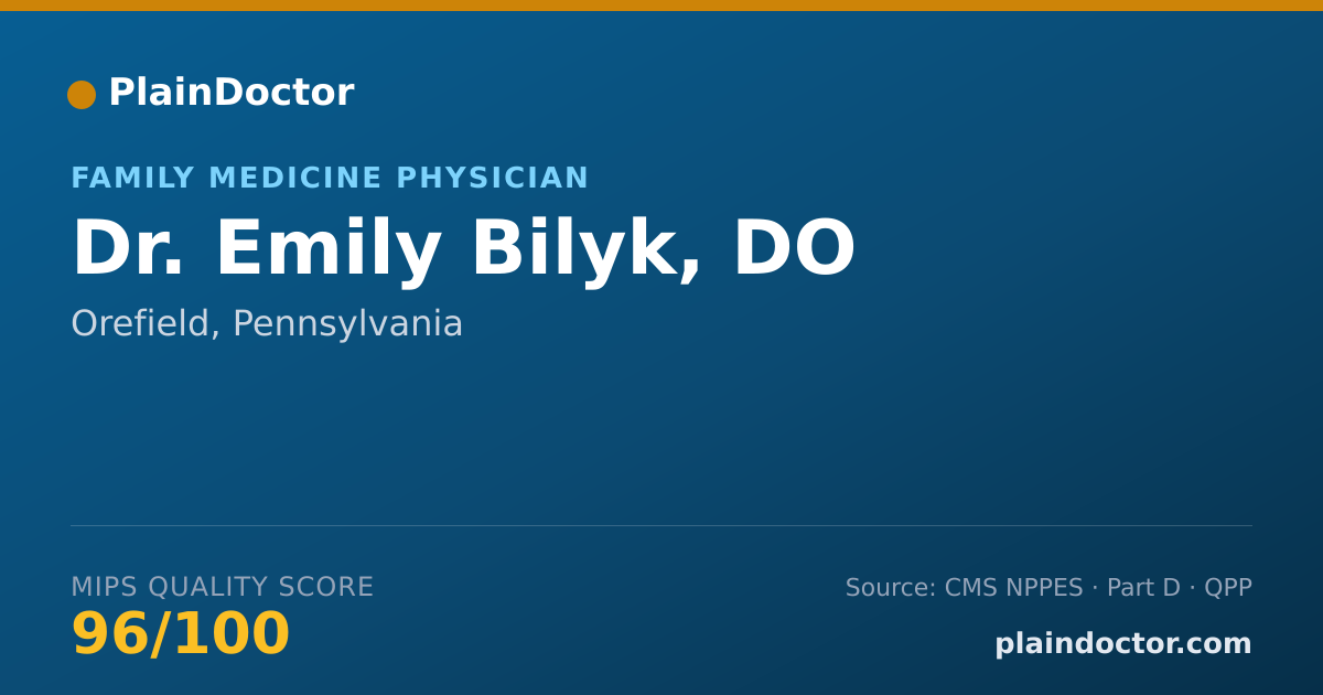 Shareable card for Emily Bilyk, DO - Family Medicine Physician, Easton, PA